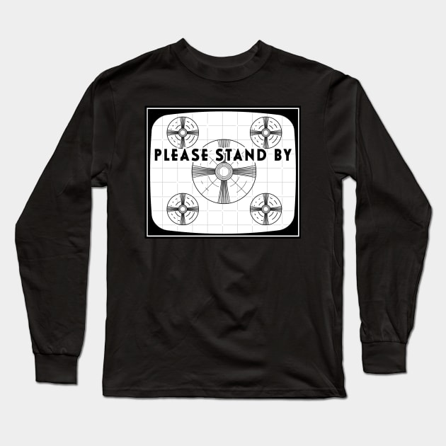 Retro TV test screen pattern Long Sleeve T-Shirt by JDawnInk